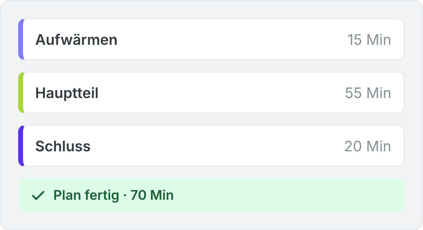 Fertiger Trainingsplan